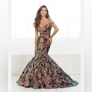 Tiffany mermaid evening gown.
